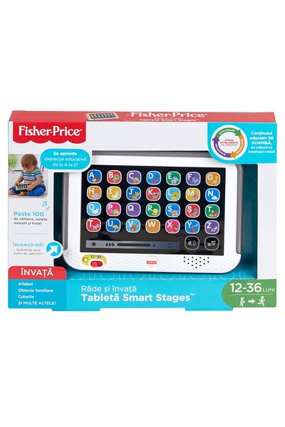 mattel EDUCATIONAL TABLET WITH 3 LEVELS OF DEVELOPMENT IN ROMANIAN LANGUAGE FISHER PRICE