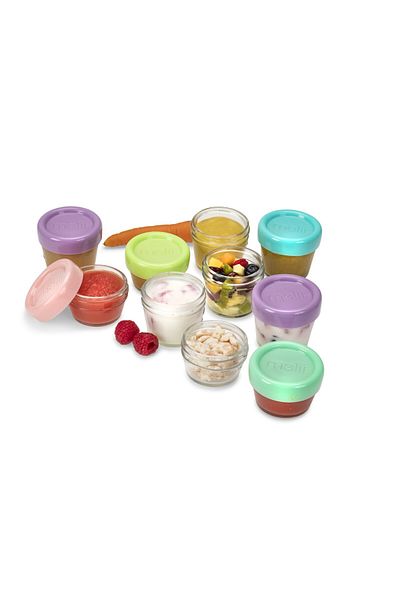 Melii SADA 12 SKLENĚNÝCH NÁDOB NA DĚTSKOU VÝŽIVU, MELII, 6*59 ML + 6*118 ML