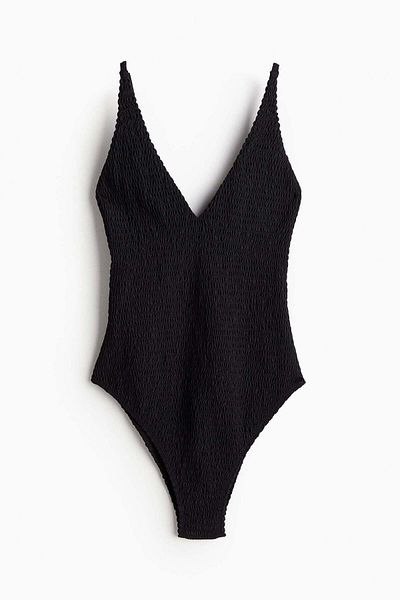 H&M Smocked High-leg swimsuit