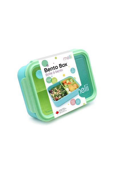 Melii Bento obědový box 1250ml vyjímatelný box modrá máta limetka