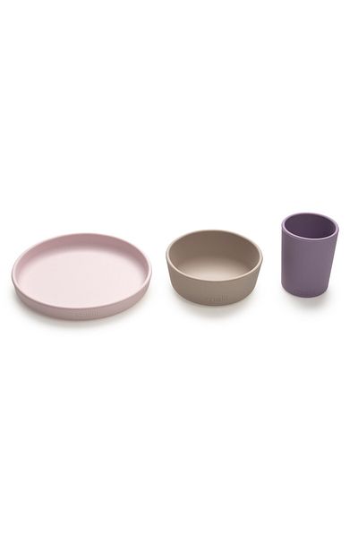 Melii SET 3 RECIPIENTE SILICON HRANA BEBE, MELII, PURPLE&PINK&GREY