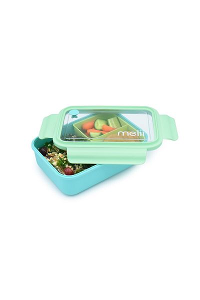 Melii Bento obědový box 1250ml vyjímatelný box modrá máta limetka