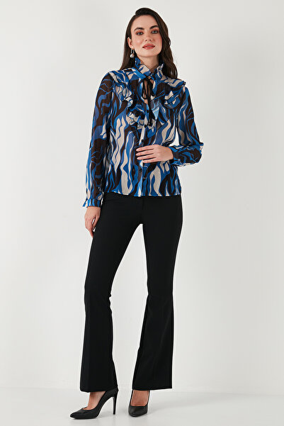 Lela Шифонова сорочка з візерунком, V-подібним коміром та зав'язками СОРОЧКА 611GO0192