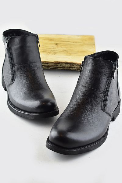 ISPARTALILAR 3406 Pánské boty z pravé kůže s kožešinou uvnitř Ortopedické kožené boty na zip
