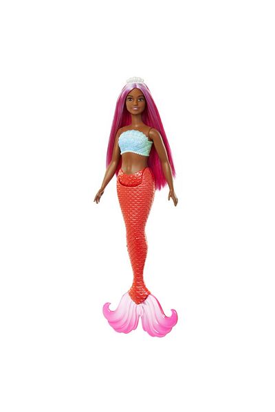 mattel BARBIE DREAMTROPIA MERMAID DOLL WITH MAGENTA HAIR AND ORANGE TAIL