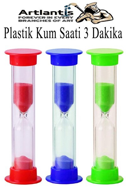 Artlantis Renkli Kum Saati 3 Adet Mini Küçük Kum Saat 3 Dakika 8 cm Kum Zaman...
