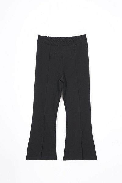 zepkids Black Color Girl's Trousers with Spanish Leg Slit Detail
