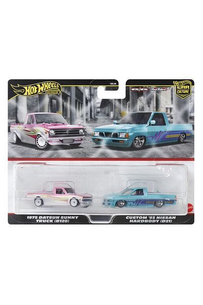 Toys HOT WHEELS PREMIUM SET OF 2 DIECAST CARS DATSUN SUNNY TRUCK AND NISSAN HARDBODY SCALE 1:64