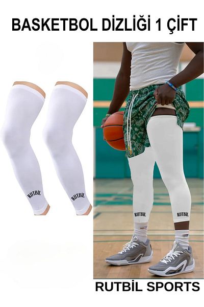 RUTBİL SPORTS 1 Pair White Basketball, Fitness and Volleyball Knee Pads