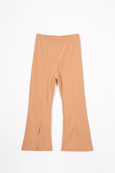 zepkids Mink Color Girl's Trousers with Spanish Leg Slit Detail