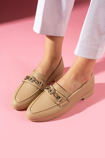 FUGA MODA Meralis Mink Accesorii Detaliu Obiect Rotund Pantofi de zi cu zi Loafer Balerini