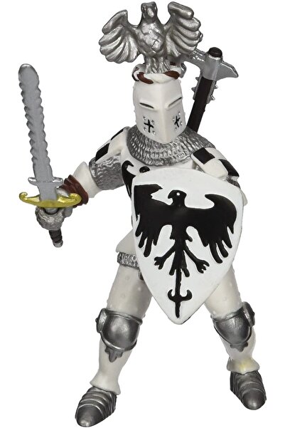 Evelise PAPO FIGURINA CAVALER CU PENE ALB