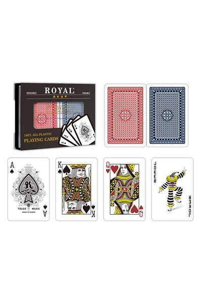 Toys SET OF 2 PACKS OF ROYAL CANASTA POKER PLASTIC CARDS