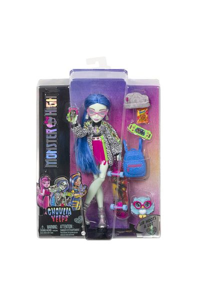 MONSTER HIGH GHOULIA YELPS DOLL WITH ANIMAL AND ACCESSORIES
