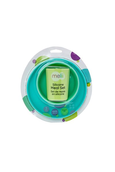 Melii SET OF 3 SILICONE BABY FOOD CONTAINERS, MELII, BLUE&LIME&MINT