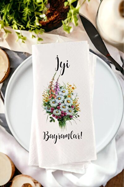 Lion Baskı ve Organizasyon Kişiye Özel İyi Bayramlar Baskılı Sunum Peçetesi 2...