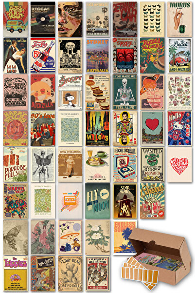 NeoPrint الحنين خمر جدار ديكور بطاقة ملصق الرجعية الألبوم يغطي اللافتات والصفحات