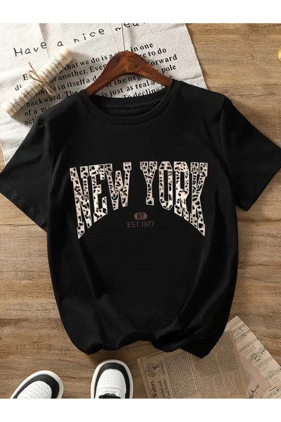 l'eivor Γυναικείο μπλουζάκι με στάμπα New York Leopard