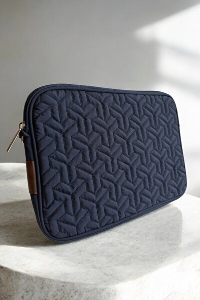Aggu Bebe Navy Blue Quilted Strap Briefcase - 13''-14'' Laptop Bag