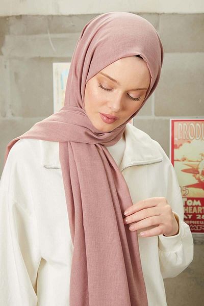 FİVESCARF Γυναικείο Σάλι Μίξης Βαμβακερής Πούδρας Ροζ