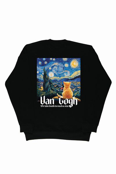 By Caspita Fashion Hanorac negru oversize unisex cu imprimeu pe față și spate Lenithra Starry Night