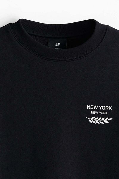 H&M Loose Fit Printed Sweatshirt