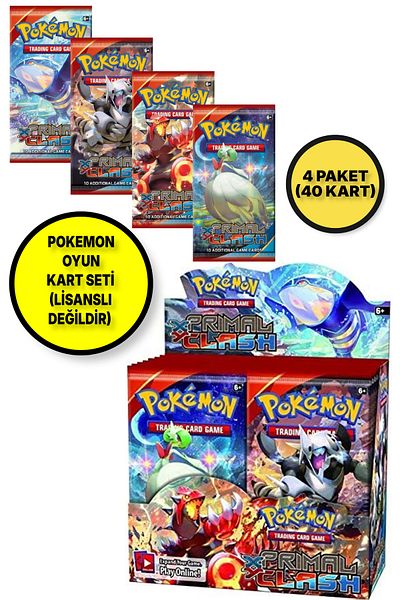 TOYFEST بطاقة ألعاب بوكيمون غير مرخصة Tcg Xy Primal Clash حزمة معززة غير مرخصة - 4 عبوات (40 بطاقة)