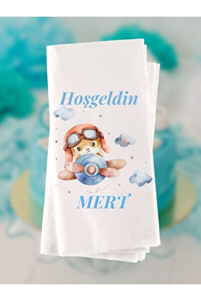 Lion Baskı ve Organizasyon Bebek Doğumu Hoşgeldin Baskılı Konsept Peçete 20 A...