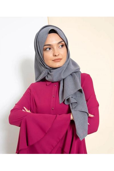 FİVESCARF FiİVESCARF Γυναικείο Βαμβακερό Σκούρο Γκρι Σάλι Σαμπούκο