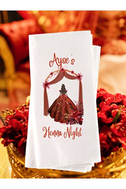 Lion Baskı ve Organizasyon Kına Gecesi Henna Night Temalı Baskılı Peçete 20 Adet