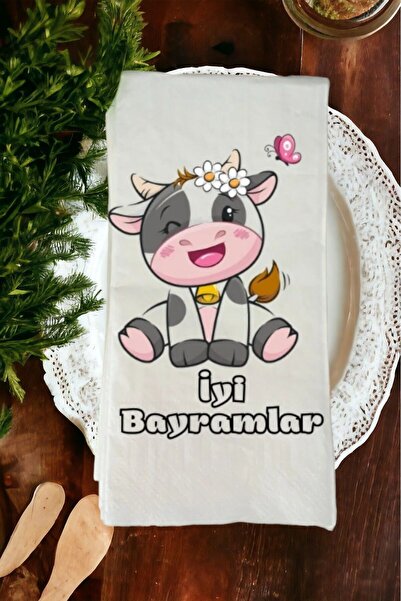 Lion Baskı ve Organizasyon Kişiye Özel İyi Bayramlar Baskılı Sunum Peçetesi 2...