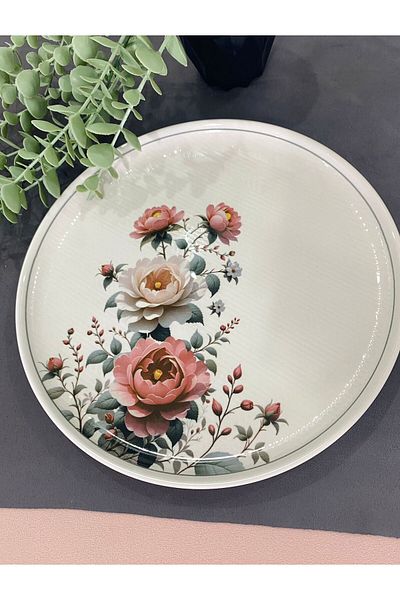 VENÜS HOME DECORATION Hasbahçe Large Round Serving Plate