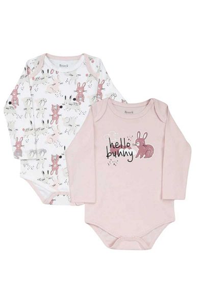 Miniworld 2-Piece Long-Sleeved Bottom Snap Badi