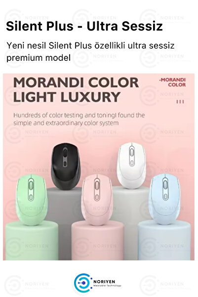 Noriyen Ultra Comfort Silent Plus Yüksek Hassasiyetli 4 Tuşlu 2.4G Kablosuz Bluetooth M3 Mouse Uyumlu