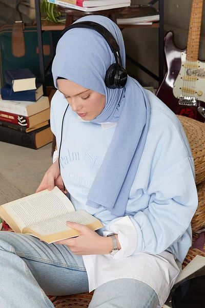 FİVESCARF Γυναικείο Βαμβακερό Μπλε Σάλι Συνδυασμού