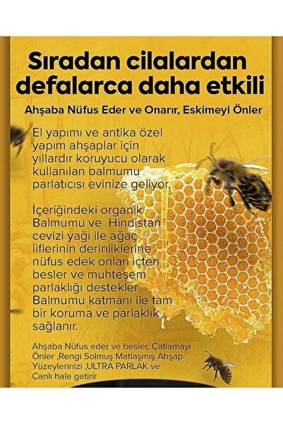 BeeWax Beeswax 2'li Paket Ahşap Onarıcı Parlatıcı Koruyucu 2x150 ML