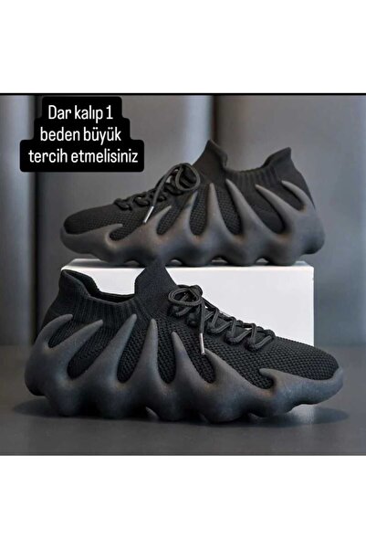 Elisay Moda YÜRÜMEK BIZIMLE GÜZEL Siyah Sneaker Triko Spor Unisex Ayakkabı 1 Beden Büyük Tercih Etmelisiniz.