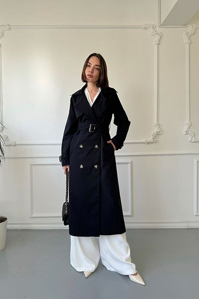 MAGARDE Black Double Breasted Original Trench Coat