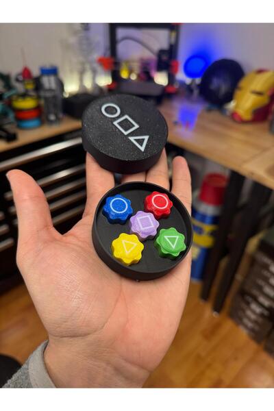 Yerli Squid Game Oyun 5 Taş ( Beş Taş ) Seti Renkli Taş Gonggi Kumlu - Kutulu Versiyon