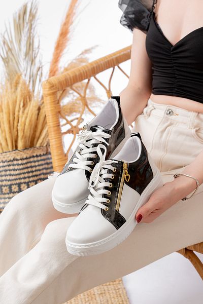 marinarosse Women's Rubel Black Zipper Detailed Sneakers