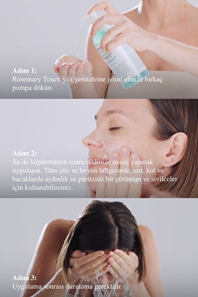 Clara Hygienics Rosemary Touch Temizleme Jeli 400ml - Ölü Hücre Temizleyici Cilt Tonu Eşitleyici Vegan(Yüz ve Vücut)