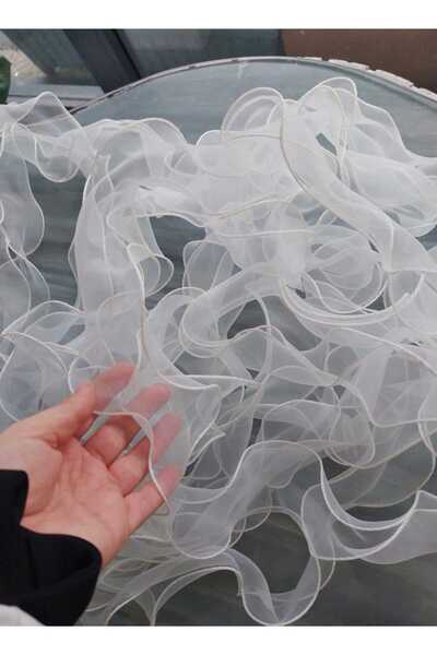 lolipophobi 5 Mt Ruffled Tulle Ribbon - Floral Material, Bridal Bouquet