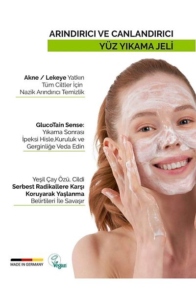 VITAYES Facial Cleansing Gel Green Tea Extract Foam Face Wash Gel for Oily Acne Blackhead Prone Skin