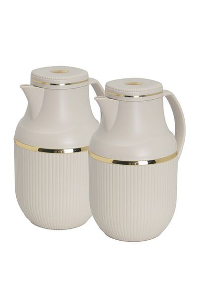 Badraig 2-Piece Coffee And Tea Vacuum Flask Khaki/Gold1 Liter