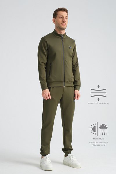 Shooter Khaki Scuba Men's Seasonal Regular Fit Tracksuit Set