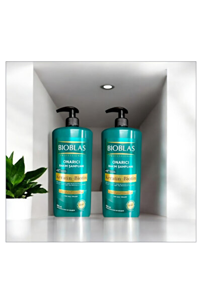 Bioblas 2 Adet Keratin Biotin 900 ml Professional Onarıcı Bakım Şampuanı % 97 Extra Onarım