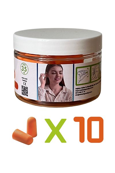 Lazish 1100 Model Waterproof and Cordless Sleeping Earplugs - Size m 10 Pairs 35 Db