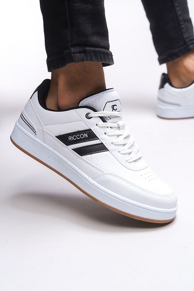 Riccon Zraudan Unisex-Snekaer 001234   Weißer schwarzer Krepp