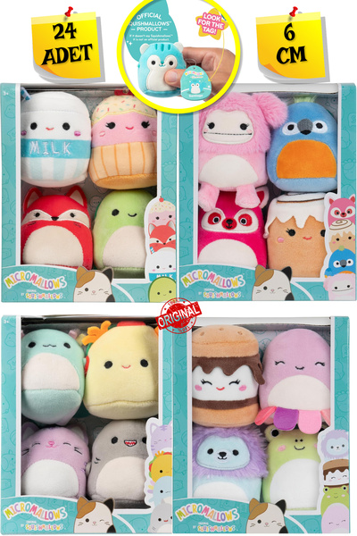 TOYFEST Micromallows Squishmallows Mini Yumuşak Peluş Oyuncak 16 lı Figür Set...