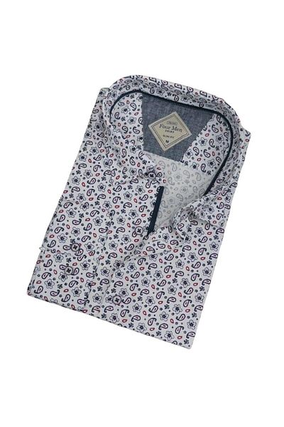 EREN STYLE Cămașă pentru bărbați din bumbac cu mânecă lungă (Slim Fit Fit)
